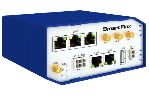 Cellular router, SmartFlex, NAM, 5× ETH, WiFi, PoE PSE, Plastic, No ACC